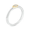 Thumbnail Image 3 of 0.145 CT. T.W. Diamond Sideways Teardrop Ring in Sterling Silver and 10K Gold