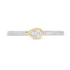 Thumbnail Image 4 of 0.145 CT. T.W. Diamond Sideways Teardrop Ring in Sterling Silver and 10K Gold