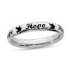 Thumbnail Image 1 of Stackable Expressions™ Black Enamel "Hope" and Dove Ring in Sterling Silver