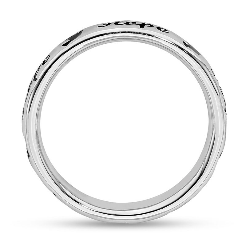 Main Image 2 of Stackable Expressions™ Black Enamel "Hope" and Dove Ring in Sterling Silver