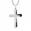 Thumbnail Image 0 of Men's Lord's Prayer Cross Pendant in Two-Tone Stainless Steel - 24"