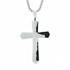 Thumbnail Image 1 of Men's Lord's Prayer Cross Pendant in Two-Tone Stainless Steel - 24"