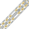 Men's 0.27 CT. T.W. Diamond Triple Row Link Bracelet in Stainless Steel and Yellow IP - 8.75"