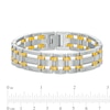 Men's 0.27 CT. T.W. Diamond Triple Row Link Bracelet in Stainless Steel and Yellow IP - 8.75"