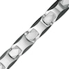 Men's Bevelled Edge Link Bracelet in Stainless Steel and Black IP - 8.5"
