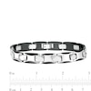Men's Bevelled Edge Link Bracelet in Stainless Steel and Black IP - 8.5"