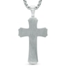 Thumbnail Image 2 of Men's Carbon Fiber Raised Cross Pendant in Stainless Steel - 24"