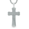 Thumbnail Image 1 of Men's Carbon Fiber Raised Cross Pendant in Stainless Steel - 24"