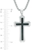 Thumbnail Image 3 of Men's Carbon Fiber Raised Cross Pendant in Stainless Steel - 24"