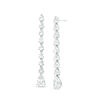 Thumbnail Image 0 of Pear-Shaped Lab-Created White Sapphire Line Drop Earrings in Sterling Silver