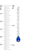 Thumbnail Image 2 of Pear-Shaped Lab-Created Blue and White Sapphire Line Drop Earrings in Sterling Silver
