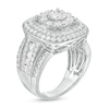 Thumbnail Image 3 of 1.95 CT. T.W. Multi-Diamond Triple Cushion Frame Split Shank Vintage-Style Ring in 10K White Gold