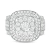 Thumbnail Image 4 of 1.95 CT. T.W. Multi-Diamond Triple Cushion Frame Split Shank Vintage-Style Ring in 10K White Gold