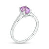 Thumbnail Image 3 of Oval Amethyst and 0.086 CT. T.W. Diamond Ring in Sterling Silver