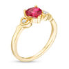 Thumbnail Image 3 of 6.0mm Lab-Created Ruby and White Sapphire Triple Heart Ring in Sterling Silver with 14K Gold Plate