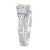 1.33 CT. T.W. Princess-Cut Quad Diamond Three Stone Double Row Bridal Set in 14K White Gold