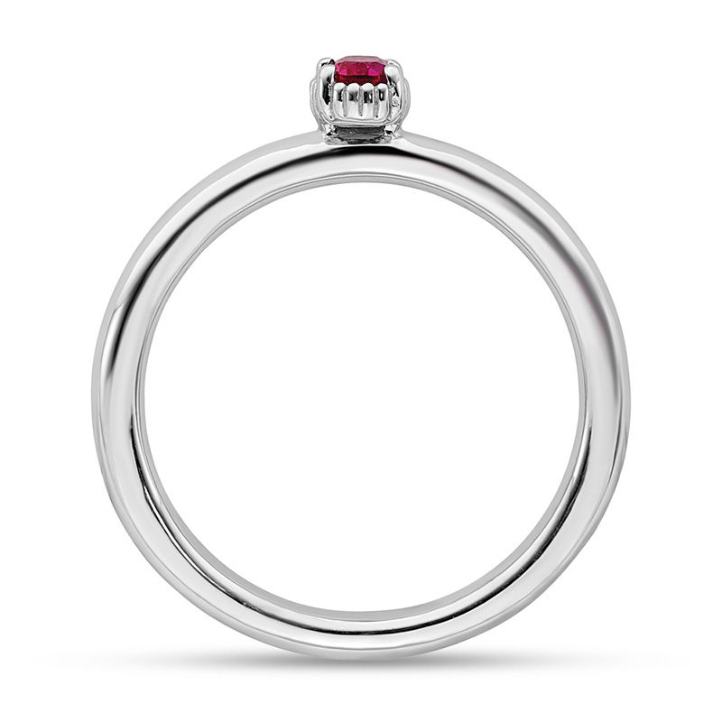 Main Image 2 of Stackable Expressions™ Oval Created Ruby Ring in Sterling Silver