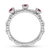 Thumbnail Image 2 of Stackable Expressions™ Created Ruby Three Stone Textured Ring in Sterling Silver