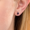 Thumbnail Image 1 of Marquise Lab-Created Blue Sapphire Solitaire Stud Earrings in Sterling Silver