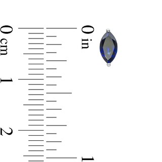 Marquise Lab-Created Sapphire Solitaire Stud Earrings in Sterling Silver