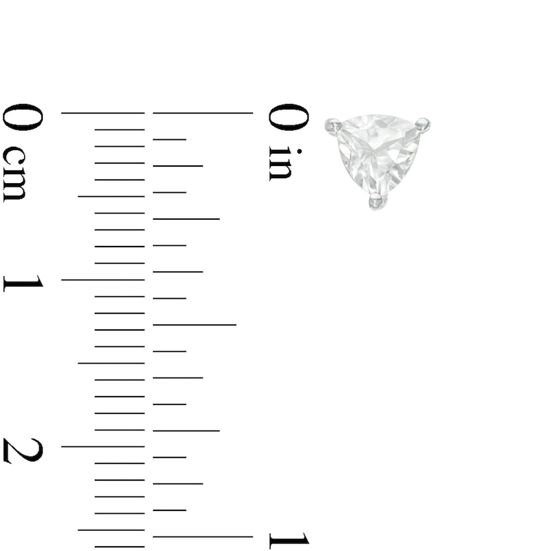 5.0mm Trillion-Cut Lab-Created White Sapphire Solitaire Stud Earrings in Sterling Silver