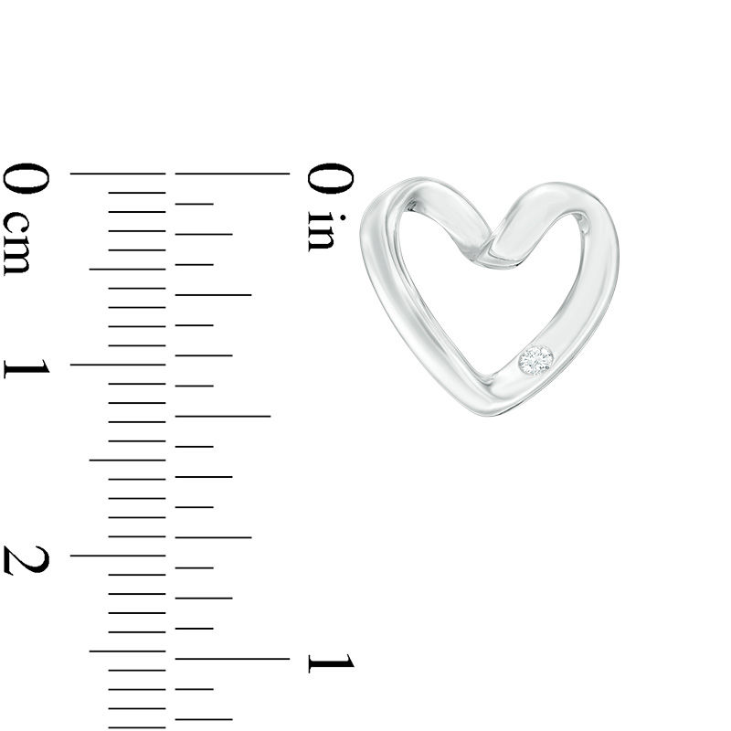Main Image 4 of Diamond Accent Tilted Heart Outline Necklace and Stud Earrings Set in Sterling Silver