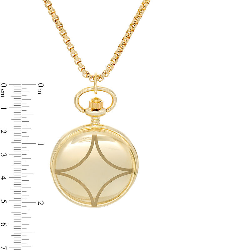 Ladies' James Michael Gold-Tone Pocket Watch Pendant with White Dial (Model: WPA181008C)|Peoples Jewellers