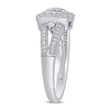 Thumbnail Image 3 of 0.35 CT. T.W. Composite Diamond Cushion Frame Split Shank Vintage-Style Engagement Ring in 10K White Gold