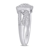 Thumbnail Image 2 of 0.35 CT. T.W. Composite Diamond Cushion Frame Split Shank Vintage-Style Engagement Ring in 10K White Gold