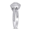 Thumbnail Image 2 of 0.33 CT. T.W. Composite Diamond Cushion Frame Vintage-Style Engagement Ring in 10K White Gold