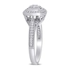 Thumbnail Image 3 of 0.33 CT. T.W. Composite Diamond Cushion Frame Vintage-Style Engagement Ring in 10K White Gold