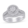 Thumbnail Image 1 of 0.43 CT. T.W. Composite Diamond Frame Vintage-Style Bridal Set in 10K White Gold