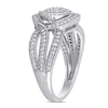 Thumbnail Image 3 of 0.48 CT. T.W. Composite Diamond Bypass Multi-Row Vintage-Style Engagement Ring in 10K White Gold