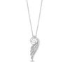 Thumbnail Image 0 of Hallmark Diamonds Inspiration 0.10 CT. T.W. Diamond Wing Pendant in Sterling Silver