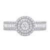 0.70 CT. T.W. Baguette and Round Diamond Double Frame Engagement Ring in 14K White Gold