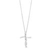 Thumbnail Image 0 of Hallmark Diamonds Faith 0.10 CT. T.W. Diamond Cross Pendant in Sterling Silver