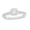 Thumbnail Image 0 of 0.23 CT. T.W. Baguette and Round Diamond Cushion Frame Vintage-Style Promise Ring in 10K White Gold