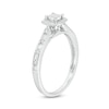 Thumbnail Image 2 of 0.23 CT. T.W. Baguette and Round Diamond Cushion Frame Vintage-Style Promise Ring in 10K White Gold