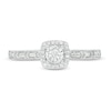 Thumbnail Image 3 of 0.23 CT. T.W. Baguette and Round Diamond Cushion Frame Vintage-Style Promise Ring in 10K White Gold