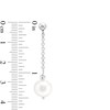 Thumbnail Image 2 of IMPERIAL® 9.0-10.0mm Freshwater Cultured Pearl and Disco Bead Chain Drop Earrings in Sterling Silver