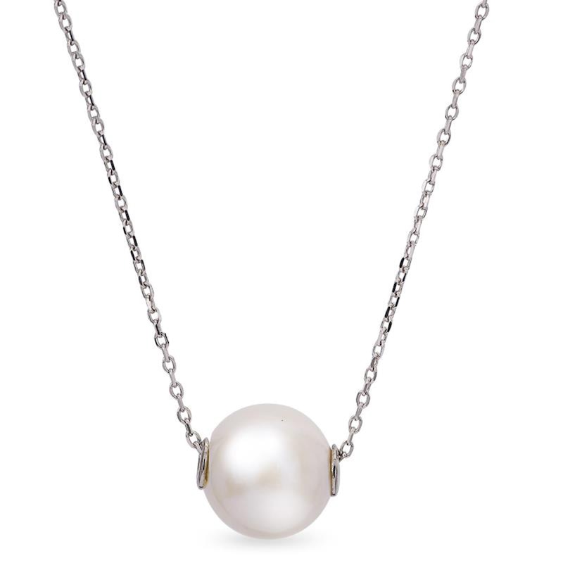 Main Image 1 of IMPERIAL® 9.0-10.0mm Freshwater Cultured Pearl Threaded Necklace in Sterling Silver-20"