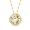 Thumbnail Image 1 of Vera Wang Love Collection 15.0mm "LOVE" Token Pendant in 10K Gold - 19"