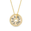 Vera Wang Love Collection 15.0mm "LOVE" Token Pendant in 10K Gold - 19"