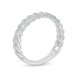 0.15 CT. T.W. Diamond Curb Link Ring in Sterling Silver