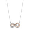 Hallmark Diamonds Gratitude 0.10 CT. T.W. Diamond Infinity Necklace in Sterling Silver and 10K Rose Gold