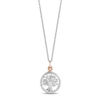 Thumbnail Image 0 of Hallmark Diamonds Family 0.04 CT. T.W. Diamond Tree of Life Pendant in Sterling Silver and 10K Rose Gold