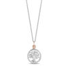Hallmark Diamonds Family 0.04 CT. T.W. Diamond Tree of Life Pendant in Sterling Silver and 10K Rose Gold