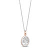 Thumbnail Image 1 of Hallmark Diamonds Family 0.04 CT. T.W. Diamond Tree of Life Pendant in Sterling Silver and 10K Rose Gold