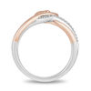 Thumbnail Image 2 of Hallmark Diamonds Love 0.10 CT. T.W. Diamond Heart Ring in Sterling Silver and 10K Rose Gold
