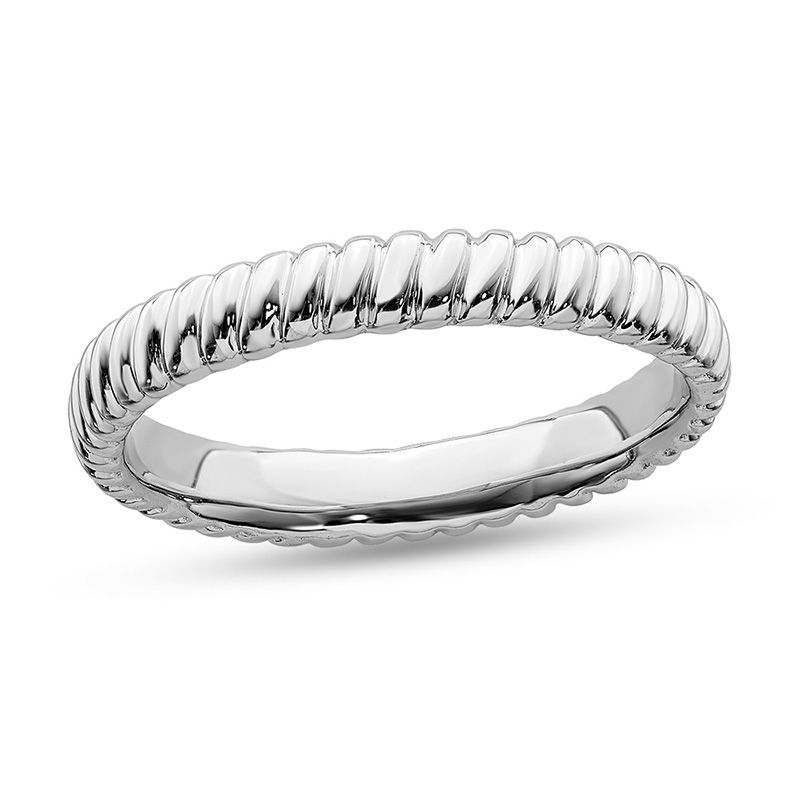 Stackable Expressions™ 3.0mm Ribbed Ring in Sterling Silver